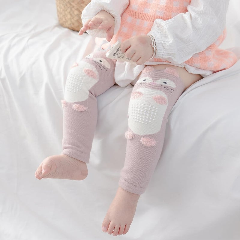 XEPST Pack of 3 Toddler Baby Leg Warmers, Cute Animal Pattern Long Legwarmers Knee Socks Baby Knee Protector Leg Sleeves Leggings for Baby Kids Toddlers Girls 0-3 Years, One Size (Fox) - Image 4